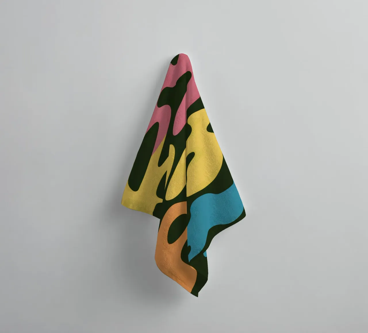 Flusso giallo e verde asciugamano da bagno da Ink Pulse