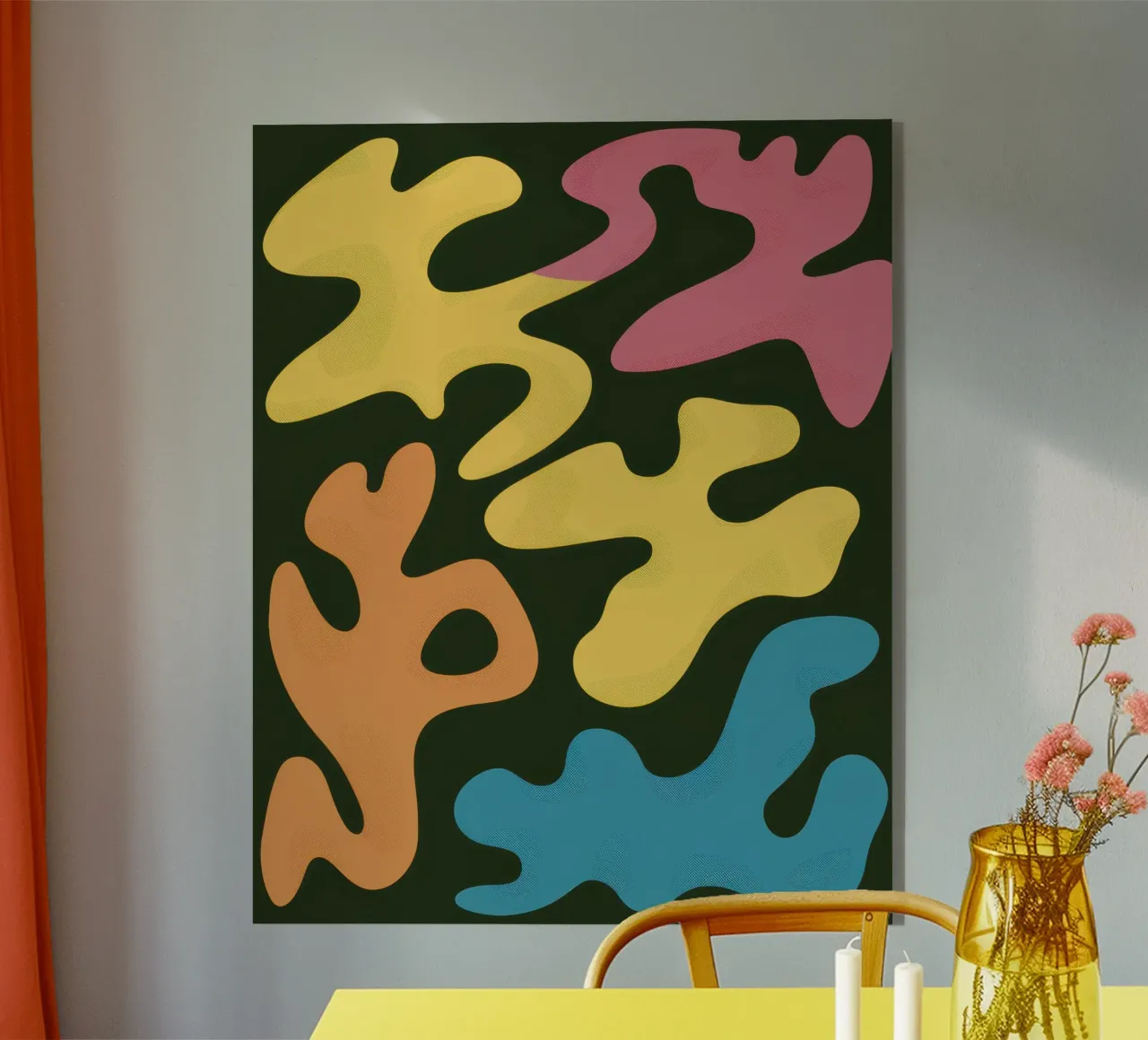 Flusso giallo e verde plexiglass da Ink Pulse