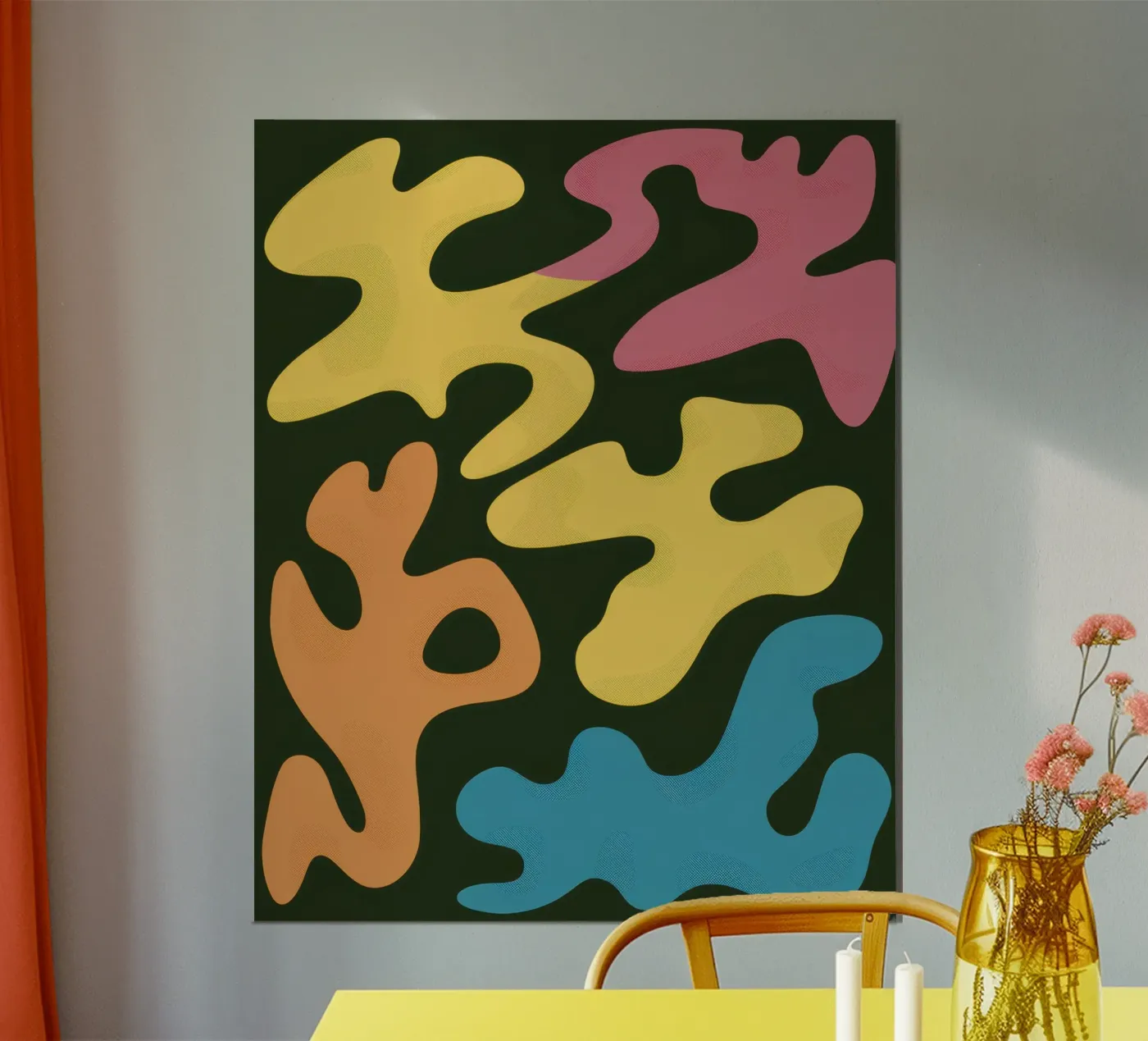 Yellow and Green Flow poster by Ink Pulse