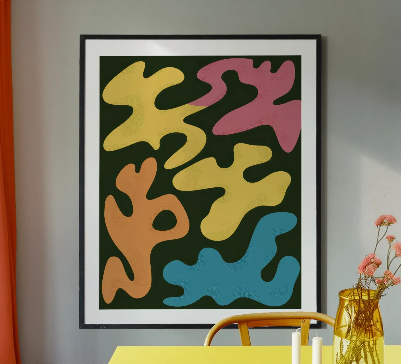 Flusso giallo e verde poster da Ink Pulse