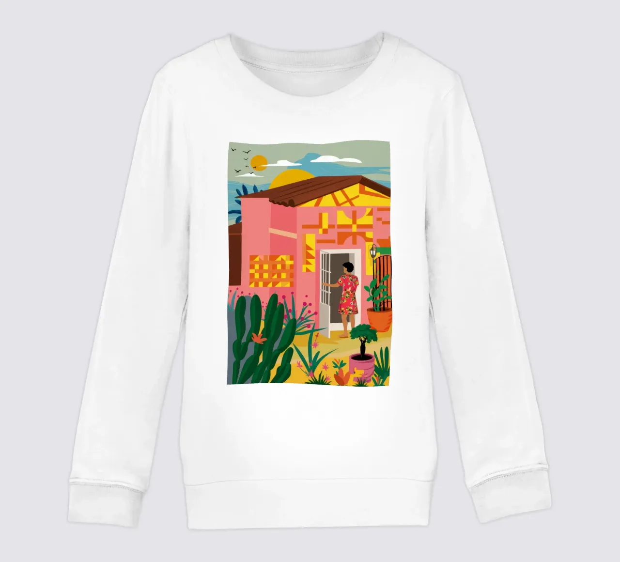 Il balcone rosa felpa bambino da Mythy Brush