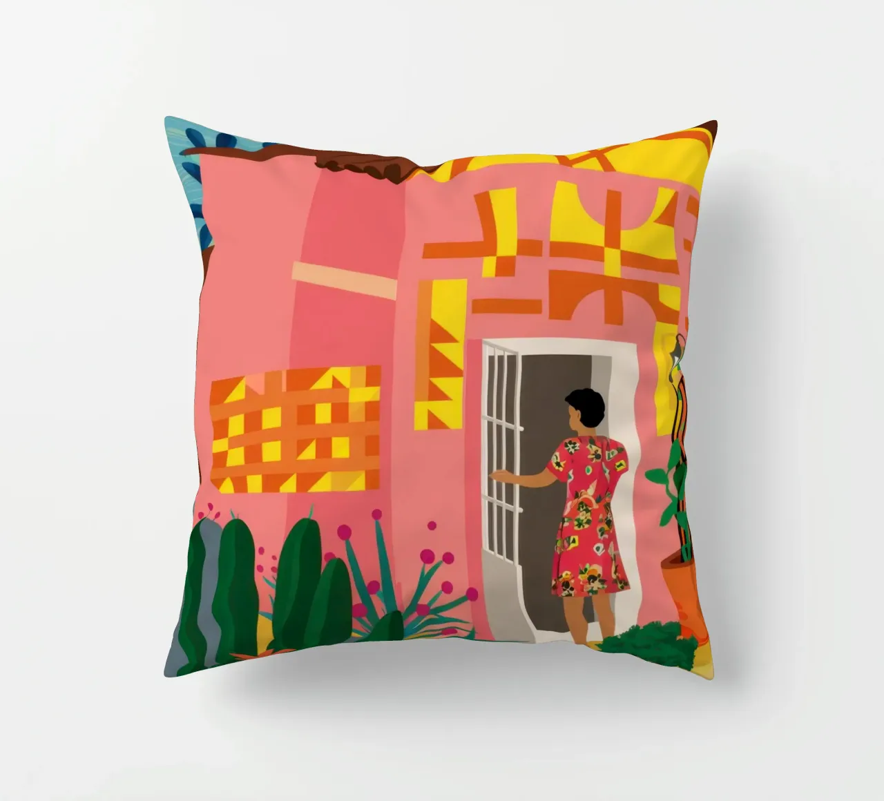 Il balcone rosa cuscino da Mythy Brush