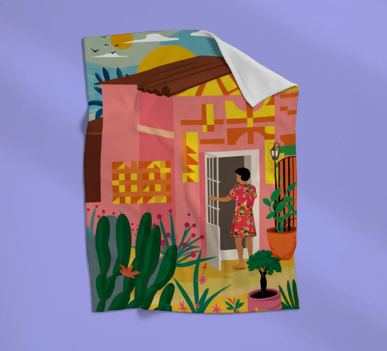 Il balcone rosa coperta in pile da Mythy Brush