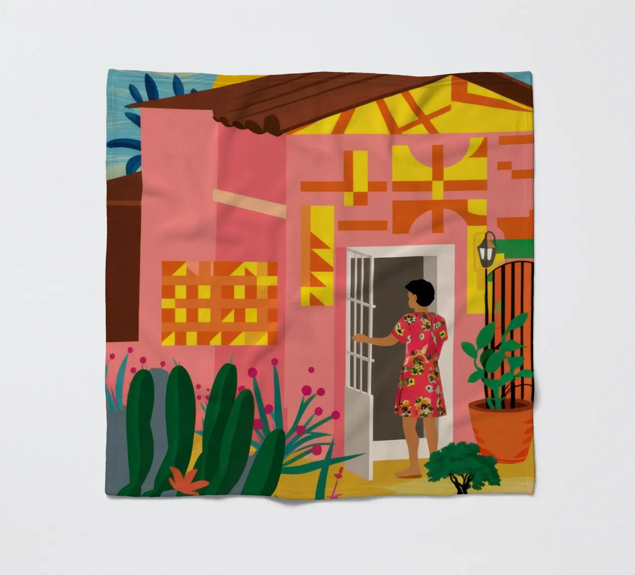 Il balcone rosa coperta in pile da Mythy Brush
