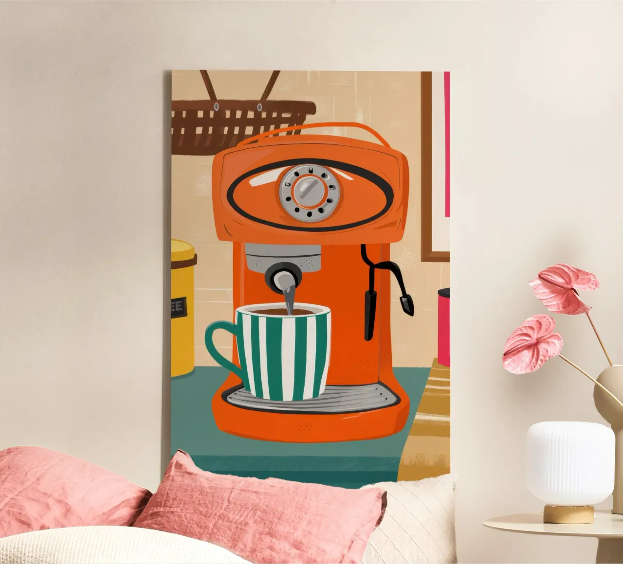 Retro-Morgengebräu Leinwand von Flock Reverie