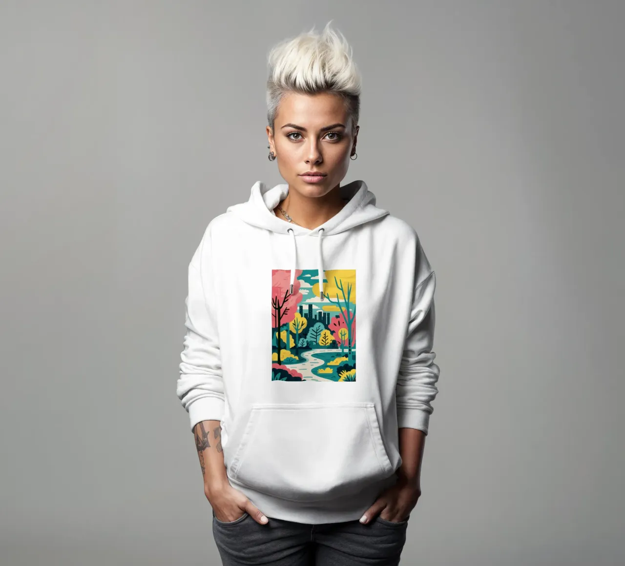 Fantasia Stadtbild Hoodie von Ink Pulse