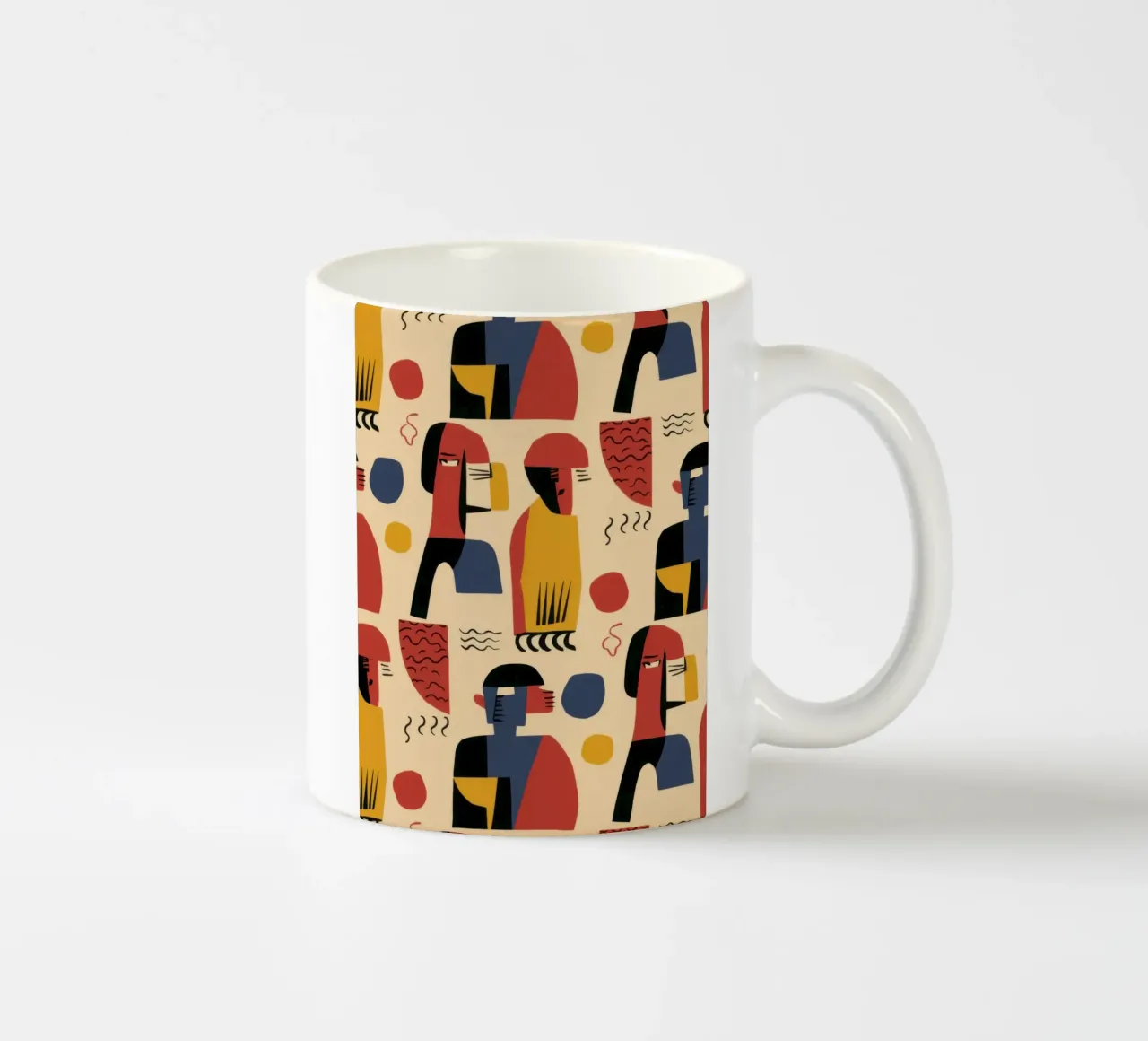 Mosaico di volti tazza in ceramica da Mythy Brush