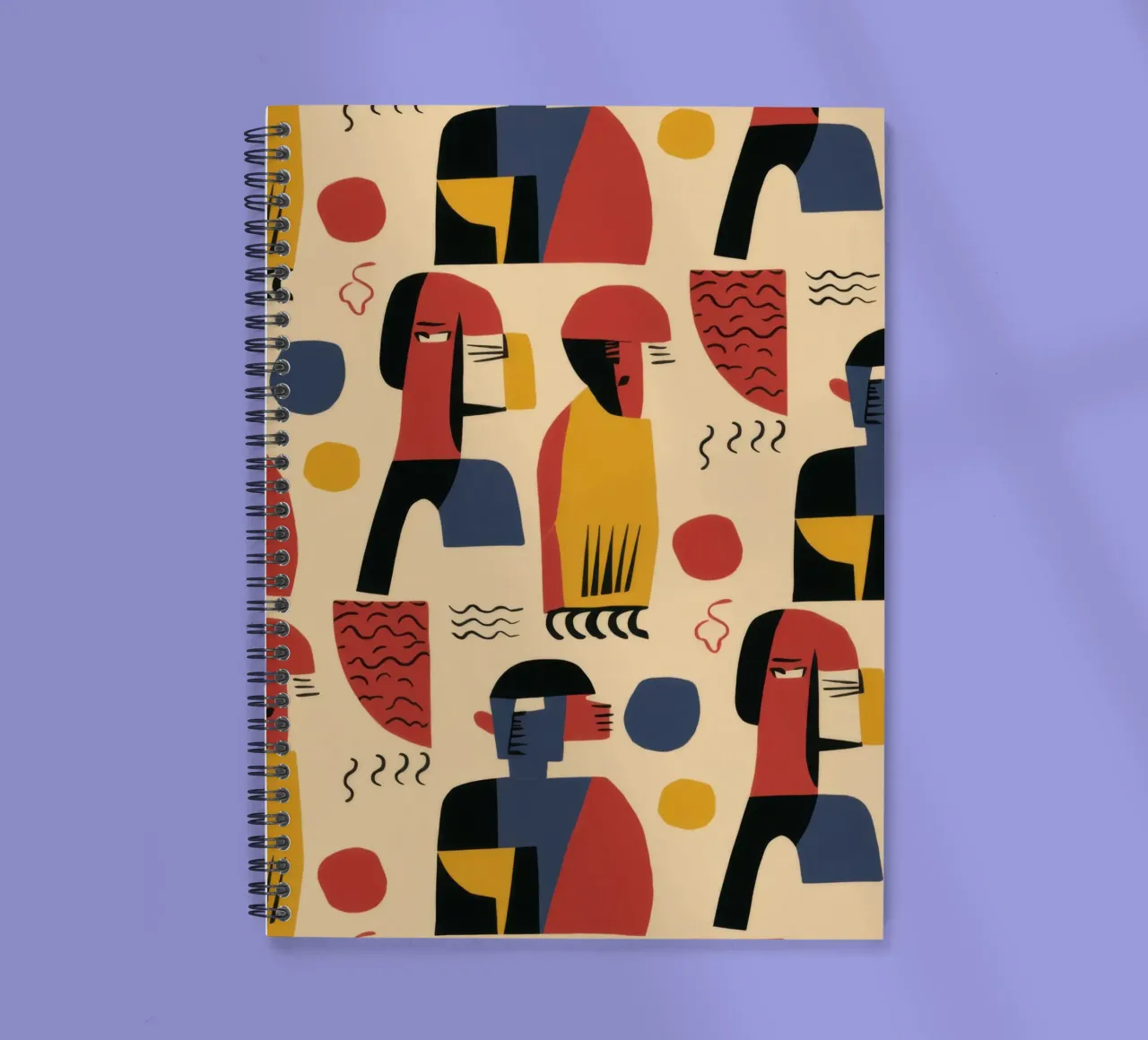 Mosaic of Faces spiral notebook by Mythy Brush