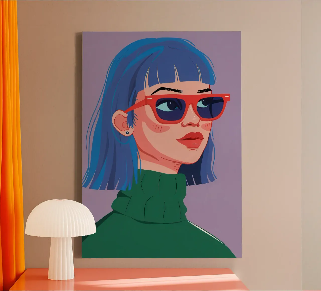 Azure Attitude Glare tela con Cornice a cassetta da Giant Foxs