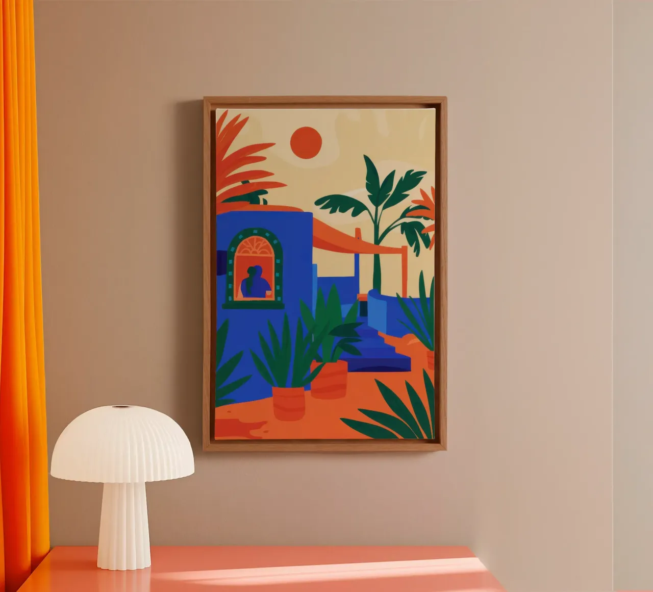 Azure Desert Oasis canvas by Flock Reverie