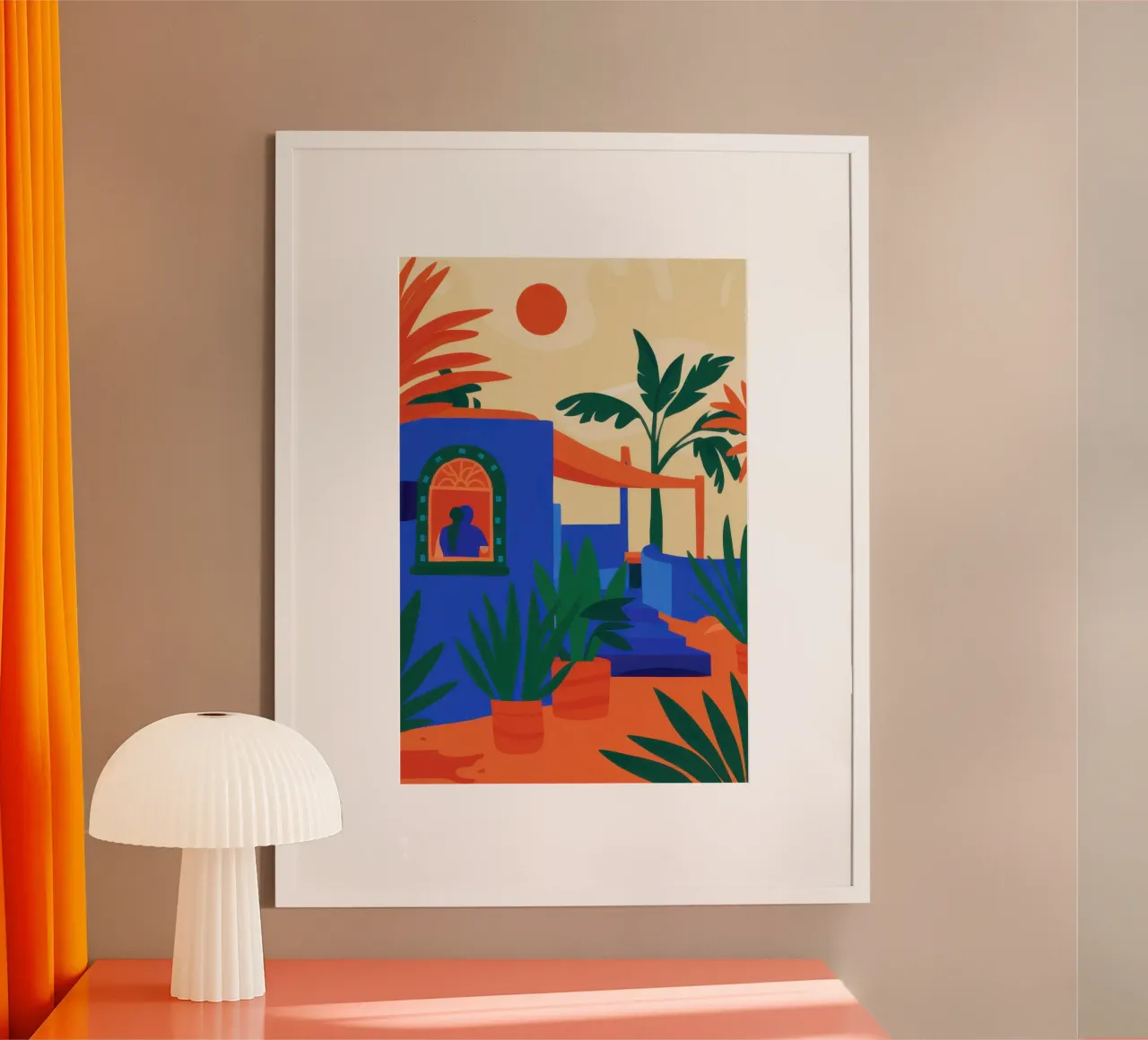Azure Desert Oasis Poster von Flock Reverie