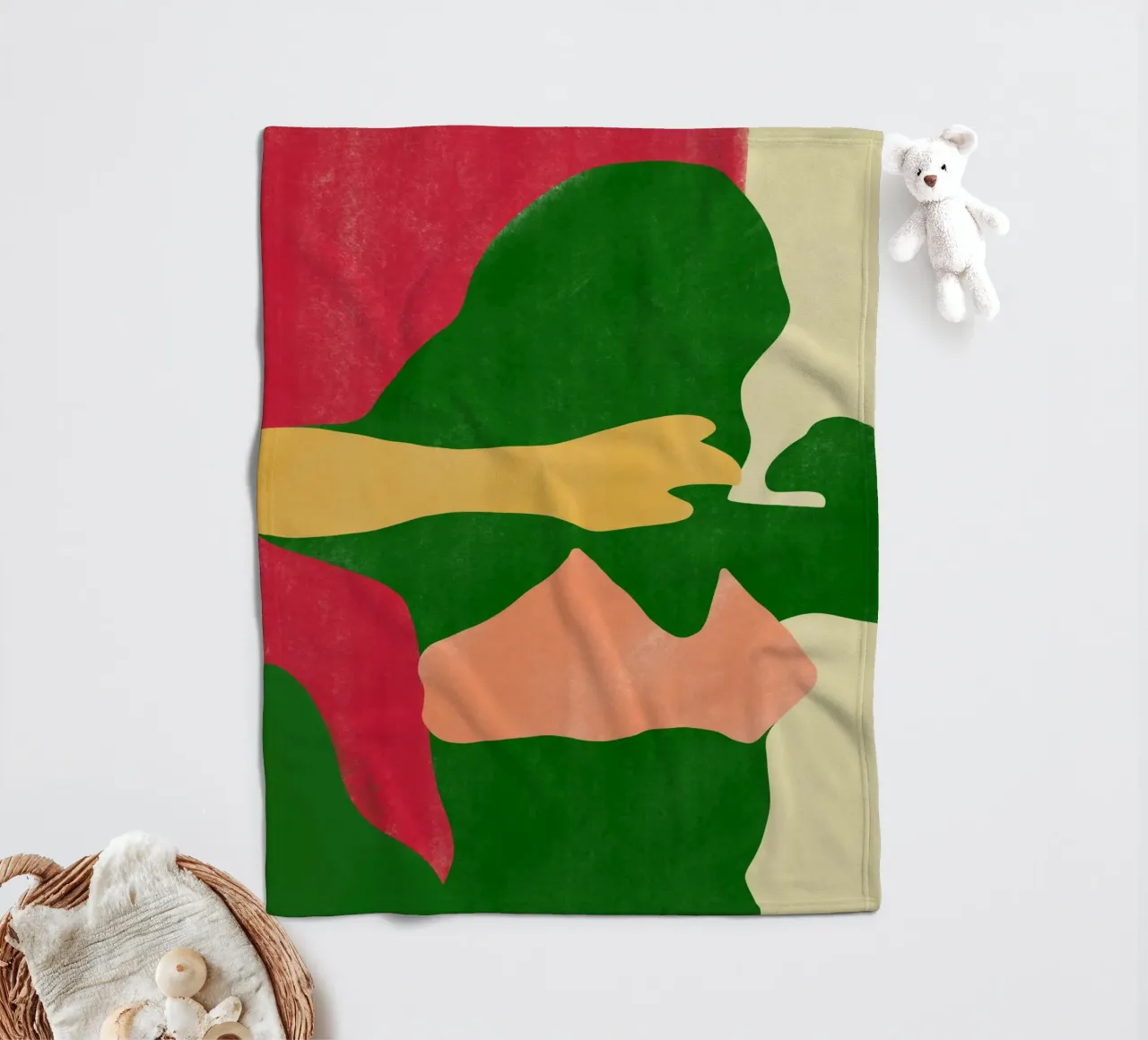 Minimal figure fleece blanket by Little Dean