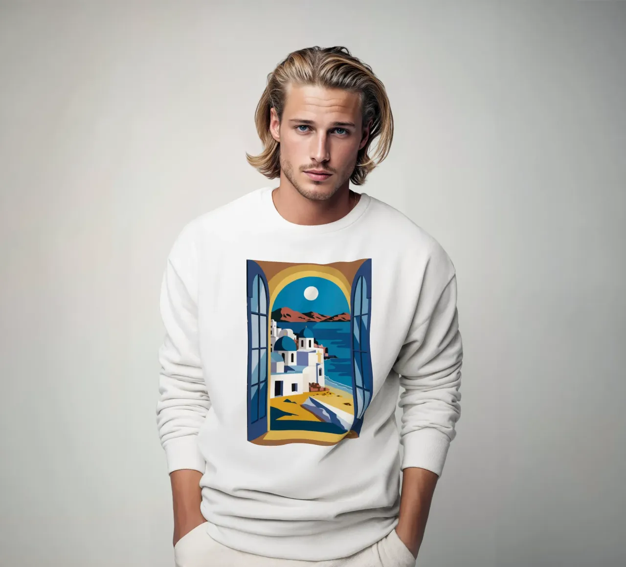 Santorini Azure Arch felpa da Dream Gesso