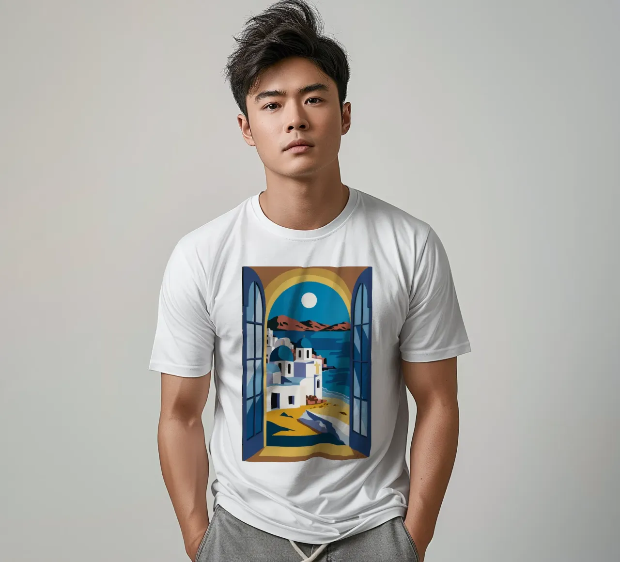 Santorini Azure Arch t-shirt da Dream Gesso