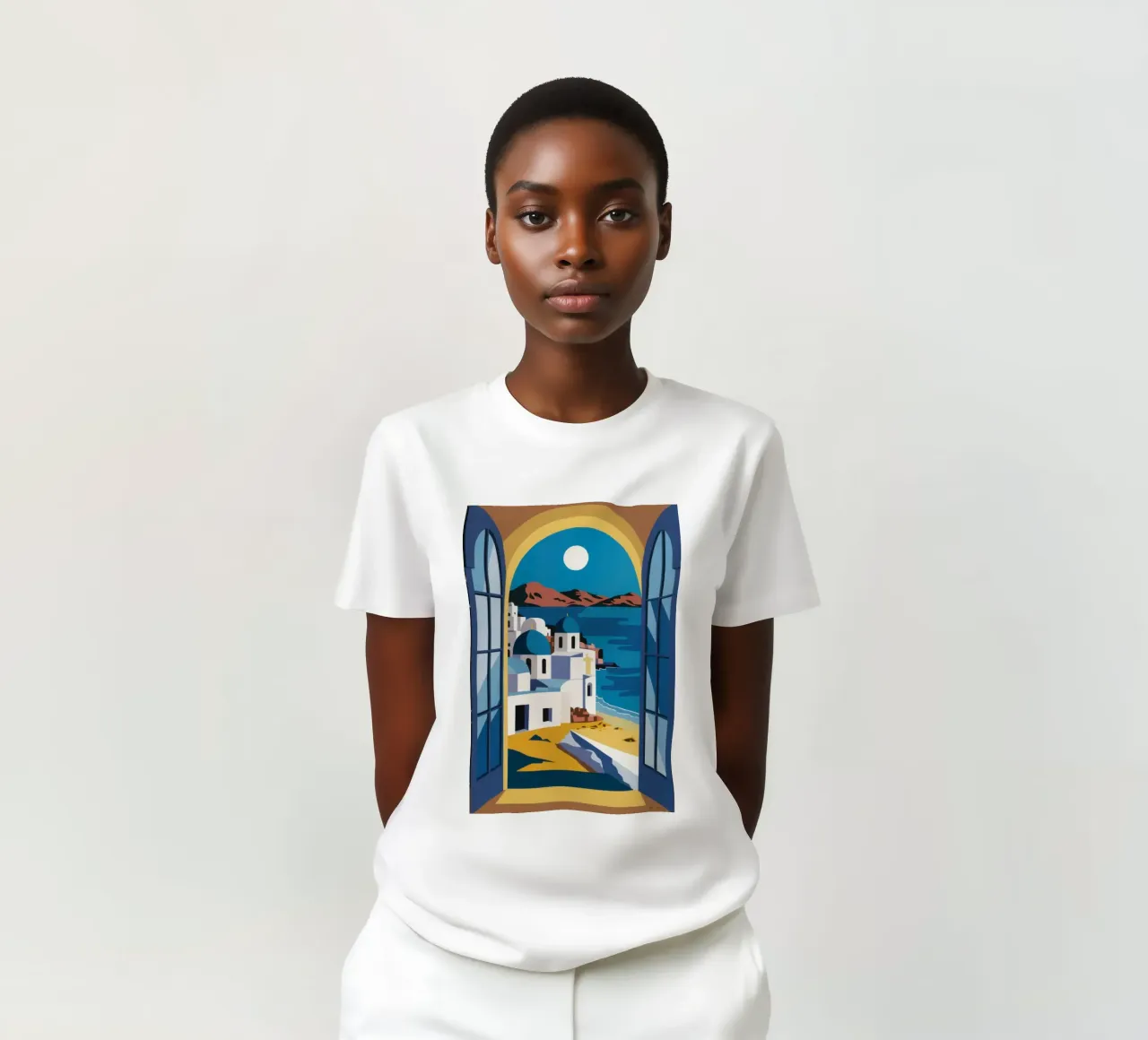 Santorini Azure Arch t-shirt da Dream Gesso