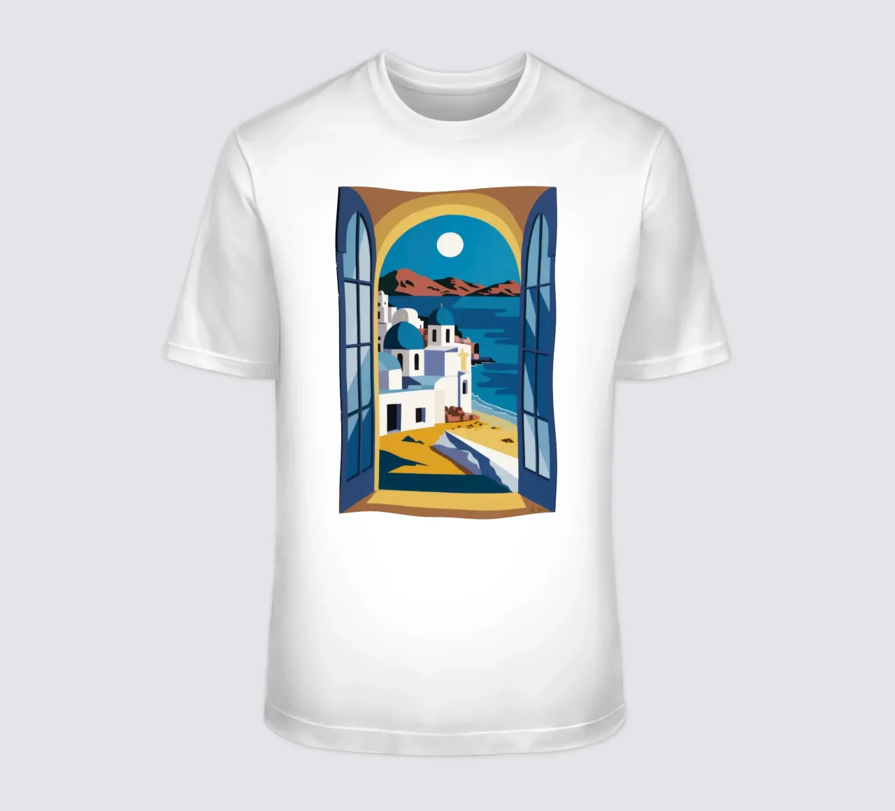 Santorini Azure Arch t-shirt da Dream Gesso