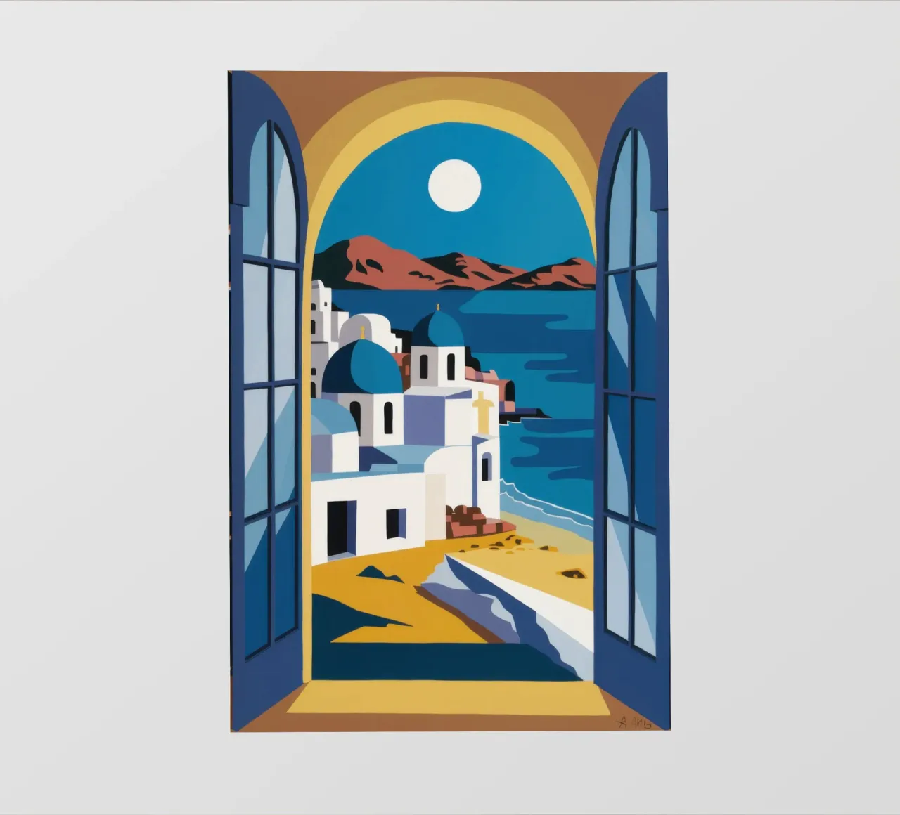 Santorini Azure Arch pellicola backlit da Dream Gesso