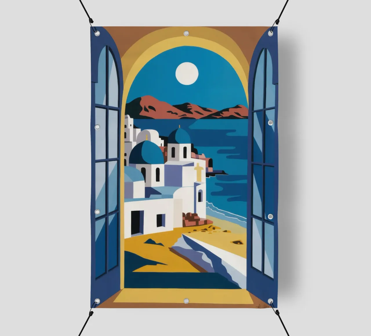 Santorini Azure Arch telo in pvc da Dream Gesso