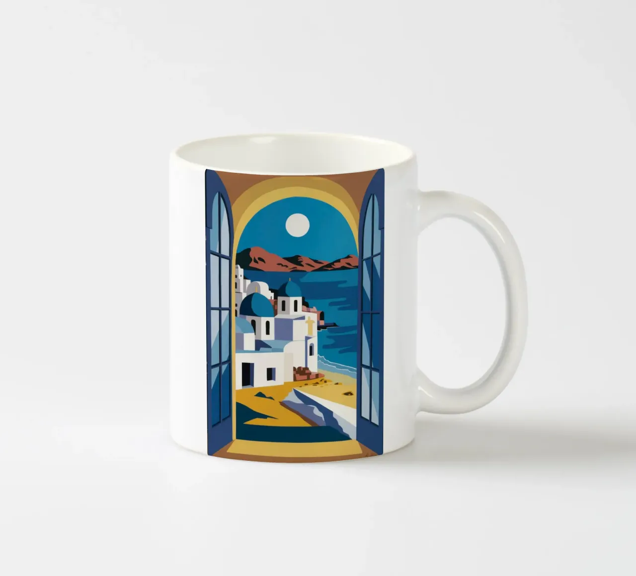 Santorini Azure Arch tazza in ceramica da Dream Gesso
