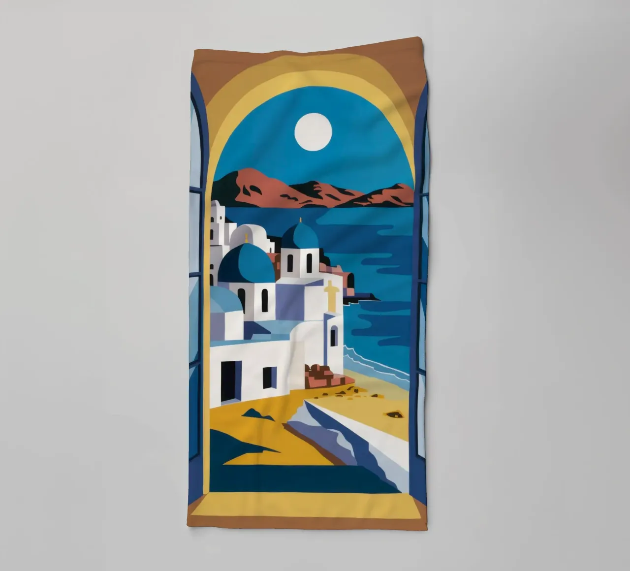 Santorini Azure Arch asciugamano da bagno da Dream Gesso