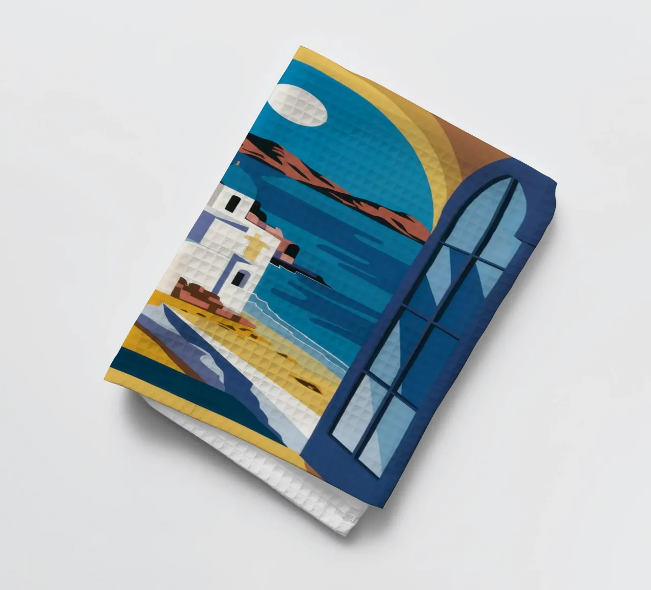 Azurblauer Bogen Santorin Geschirrtuch von Dream Gesso