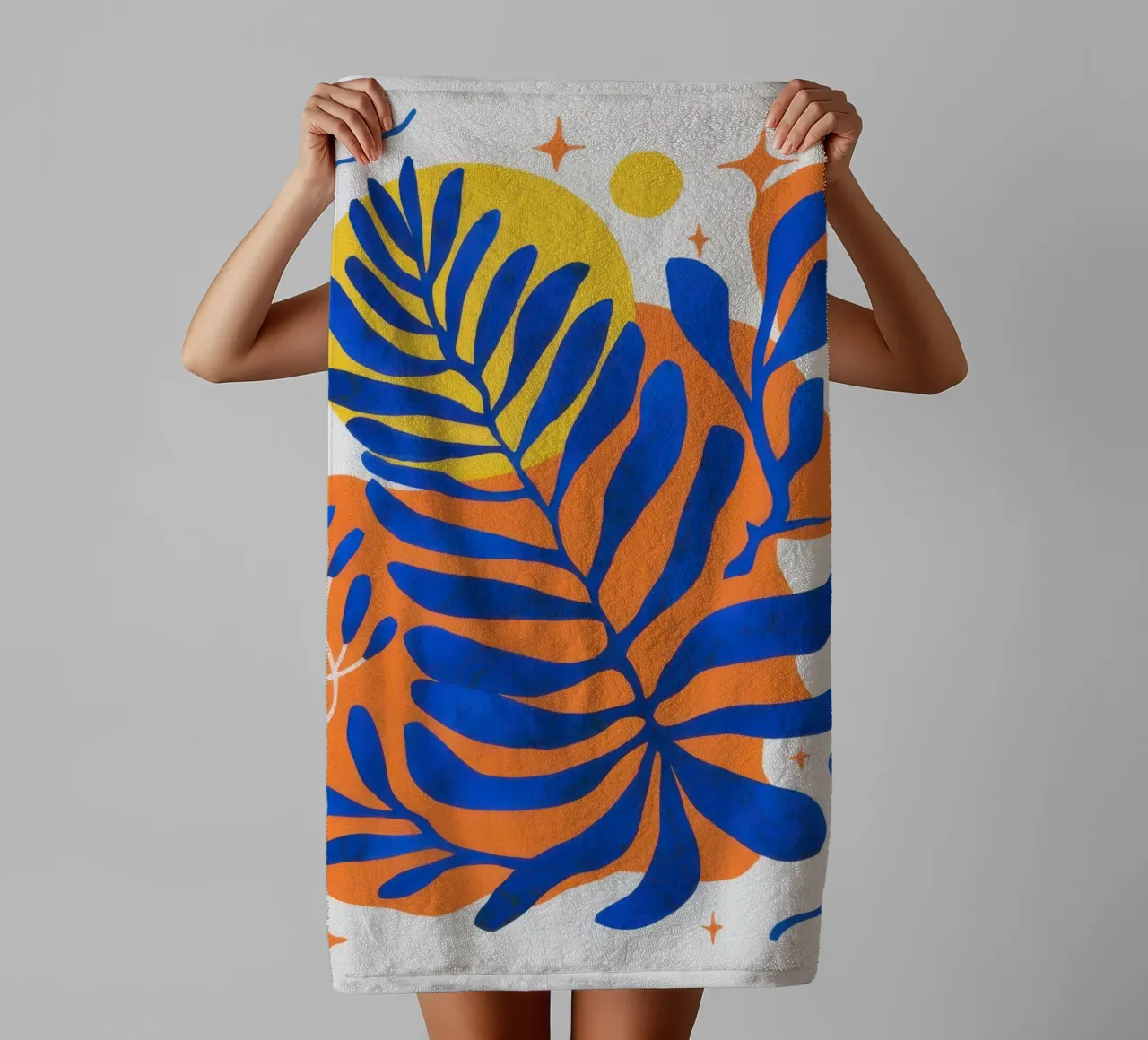 Cobalt Tangerine Tango towel by Prism Ritual