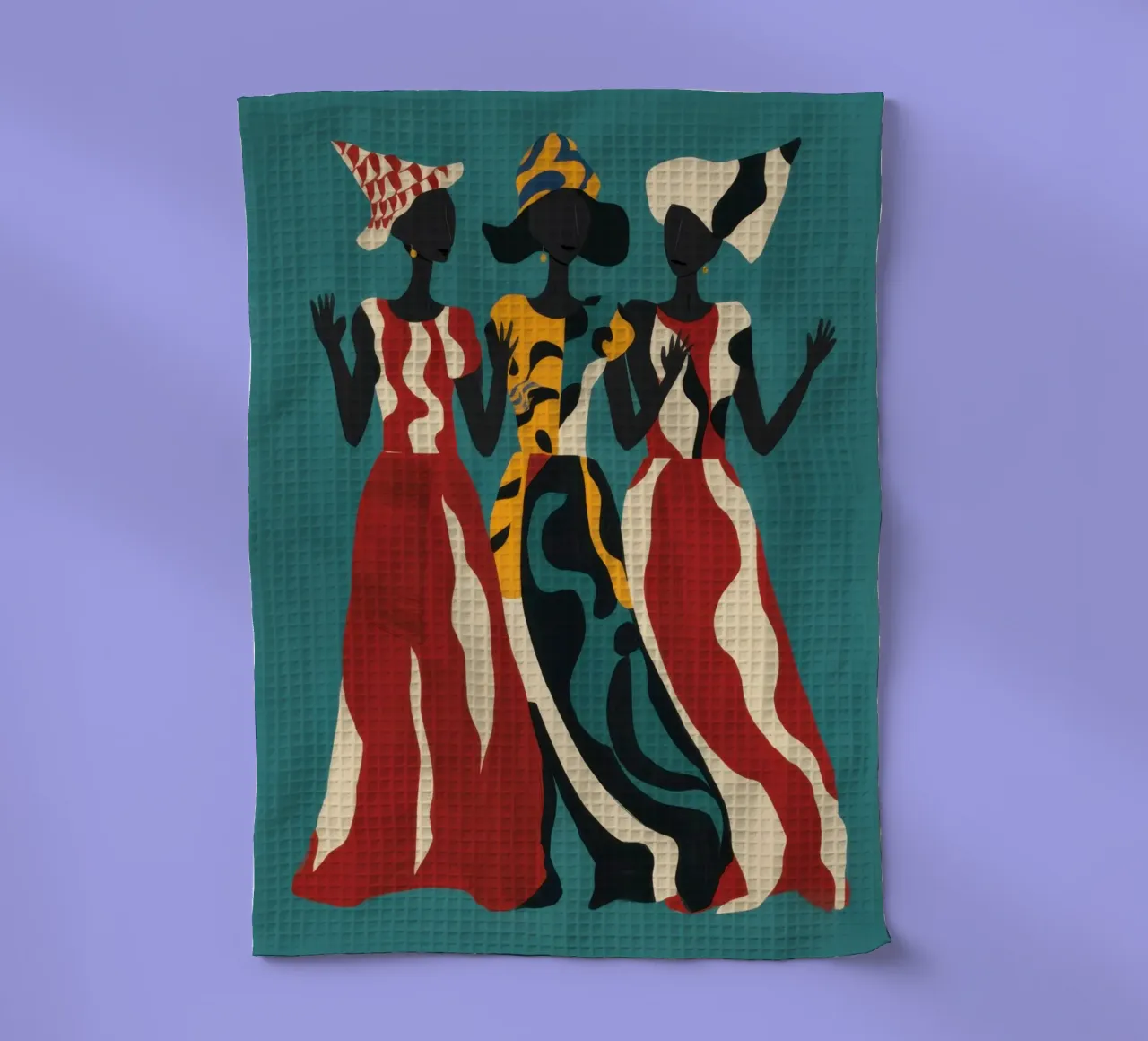 The Three Muses tea towel by Ink Pulse