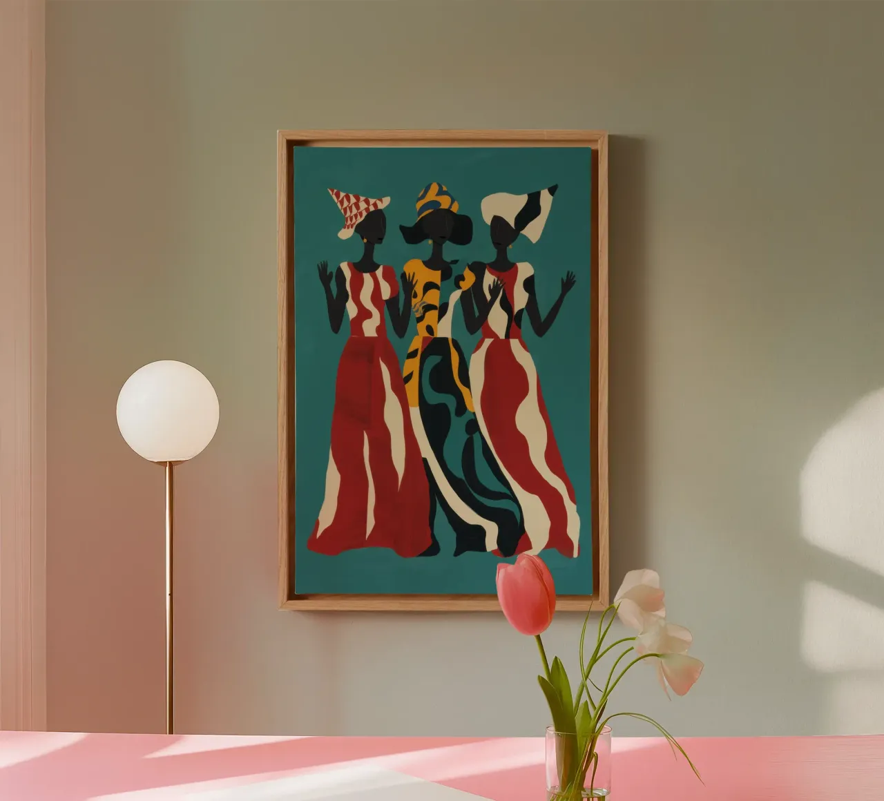 The Three Muses canvas with Floater frame by Ink Pulse