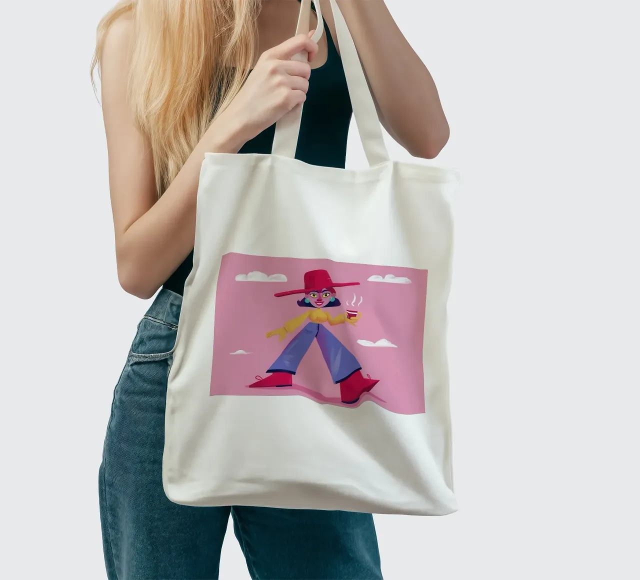 Impettiti con atteggiamento borsa in juta da Flock Reverie