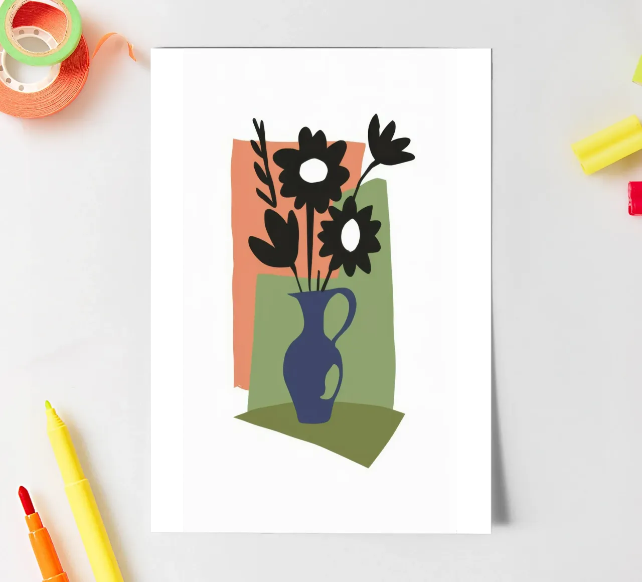 Anemone Elegante Immobile foglio adesivo da Mythy Brush