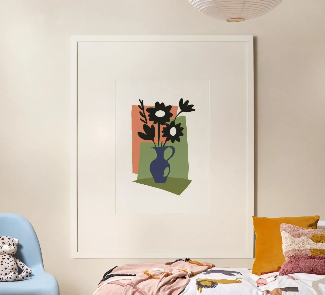 Anemone Elegante Immobile poster con telaio in alluminio da Mythy Brush