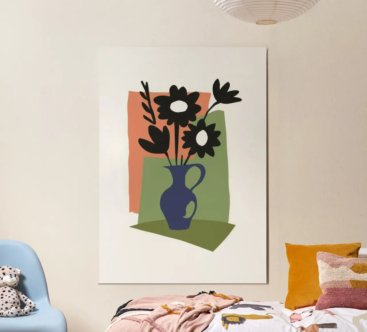 Anemone Elegante Immobile poster con telaio in alluminio da Mythy Brush