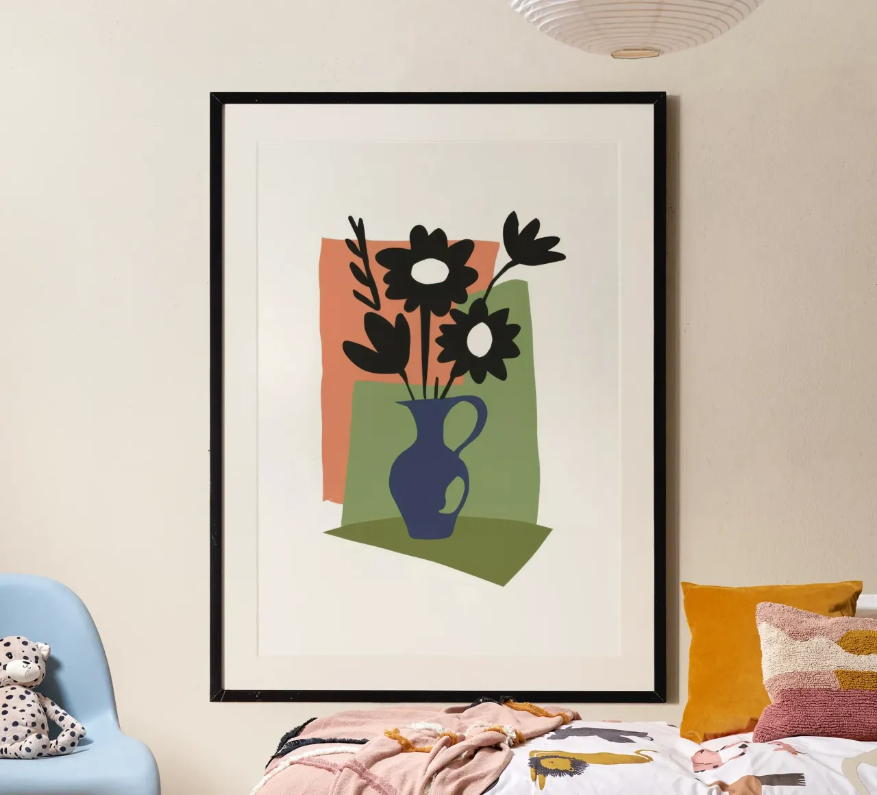 Anemone Elegante Immobile poster con telaio in alluminio da Mythy Brush