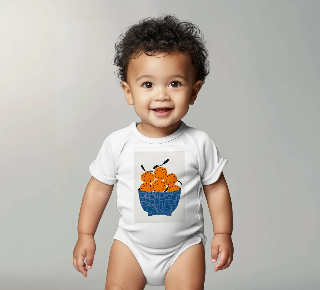 Cerulean-Zitrus-Cluster Kurzarm Babybody von Giant Foxs