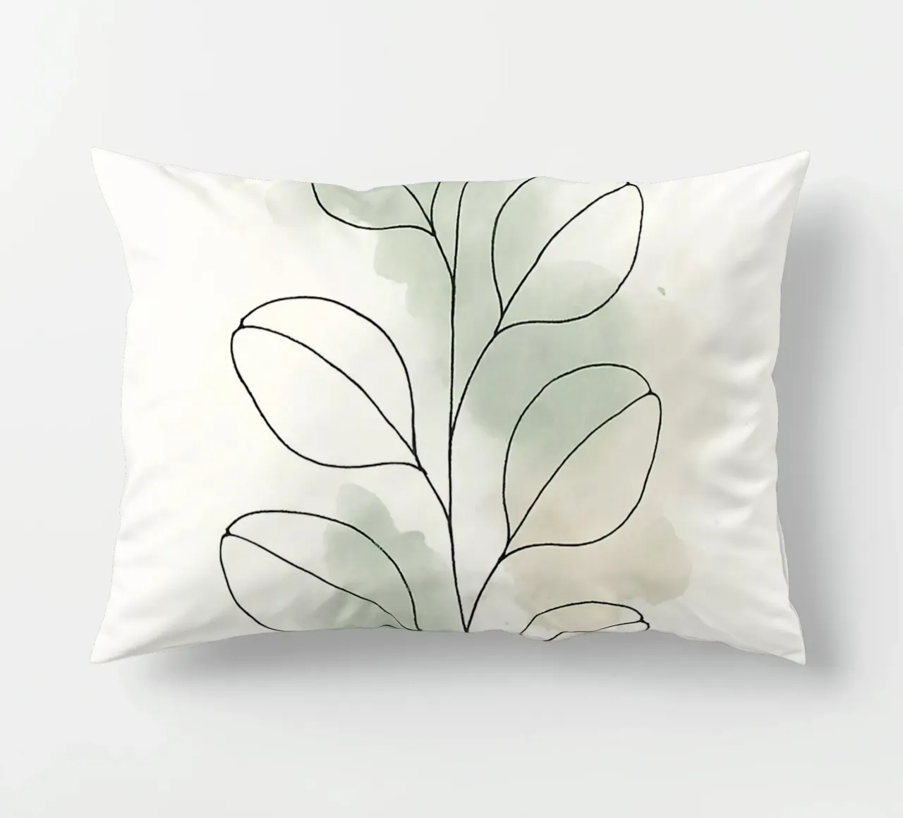 Whispers of Nature – Minimalist Botanical Line Art decorative cushion by Graceful Desine