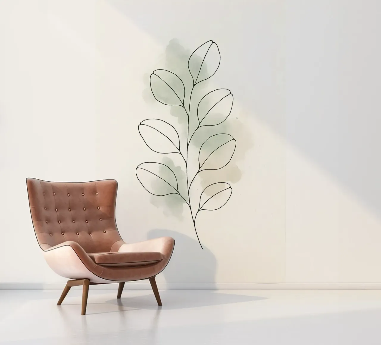 Whispers of Nature – Minimalist Botanical Line Art photo wallpaper by Graceful Desine