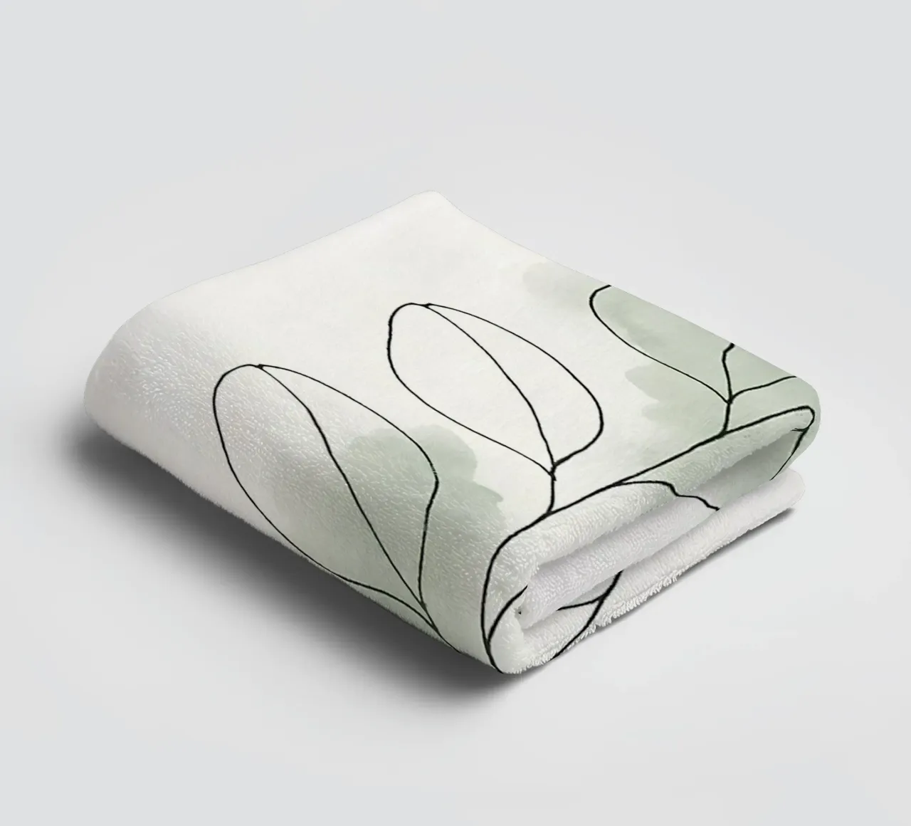 Whispers of Nature – Minimalist Botanical Line Art towel by Graceful Desine