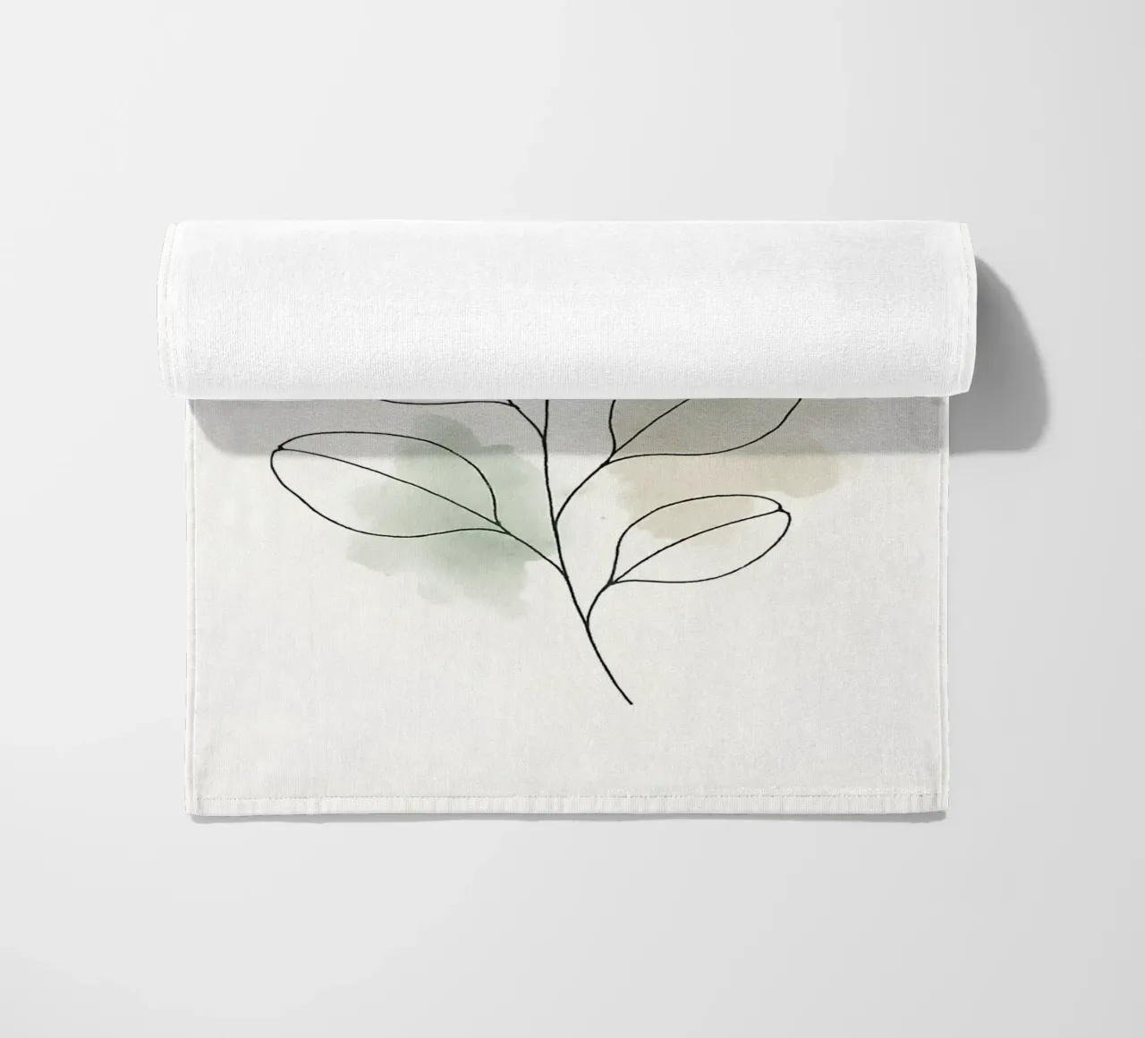 Whispers of Nature – Minimalist Botanical Line Art beach towel by Graceful Desine