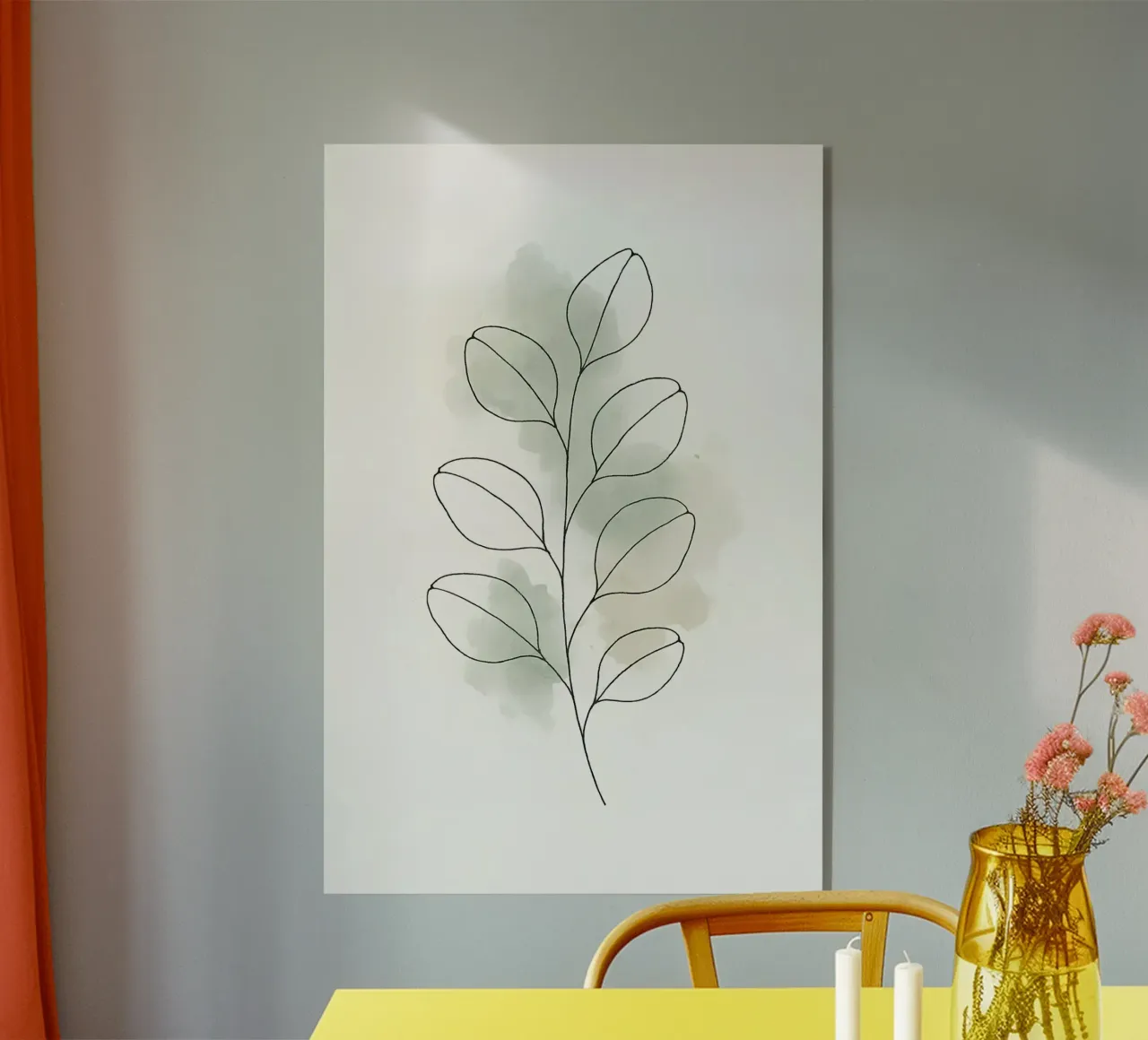Whispers of Nature – Minimalist Botanical Line Art acrylic glass by Graceful Desine