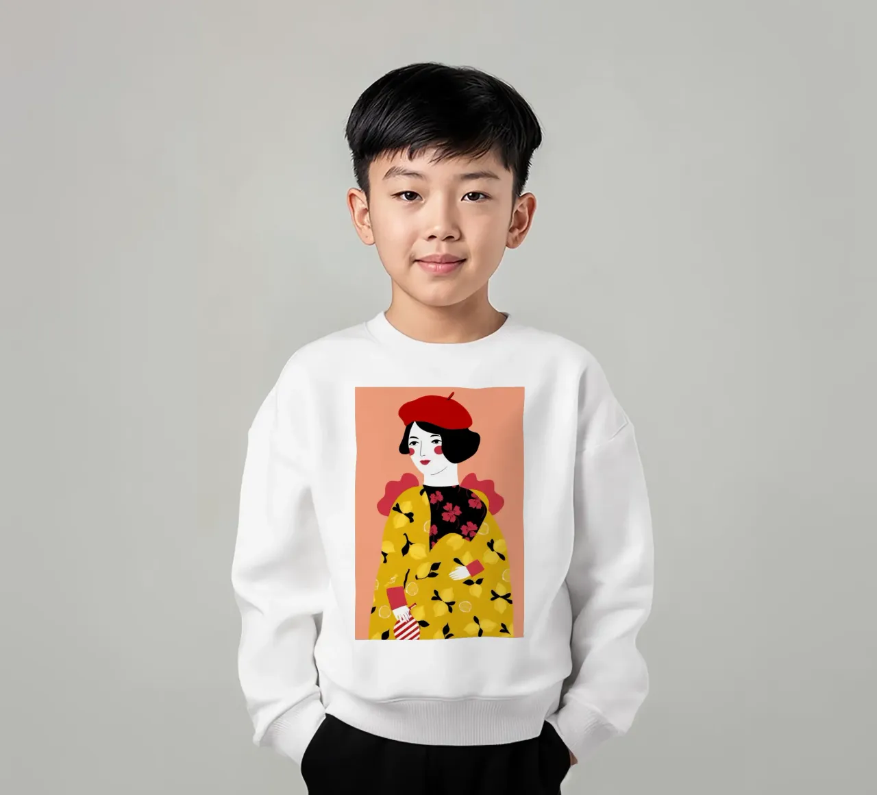 Berretto con cappotto giallo felpa bambino da Flock Reverie