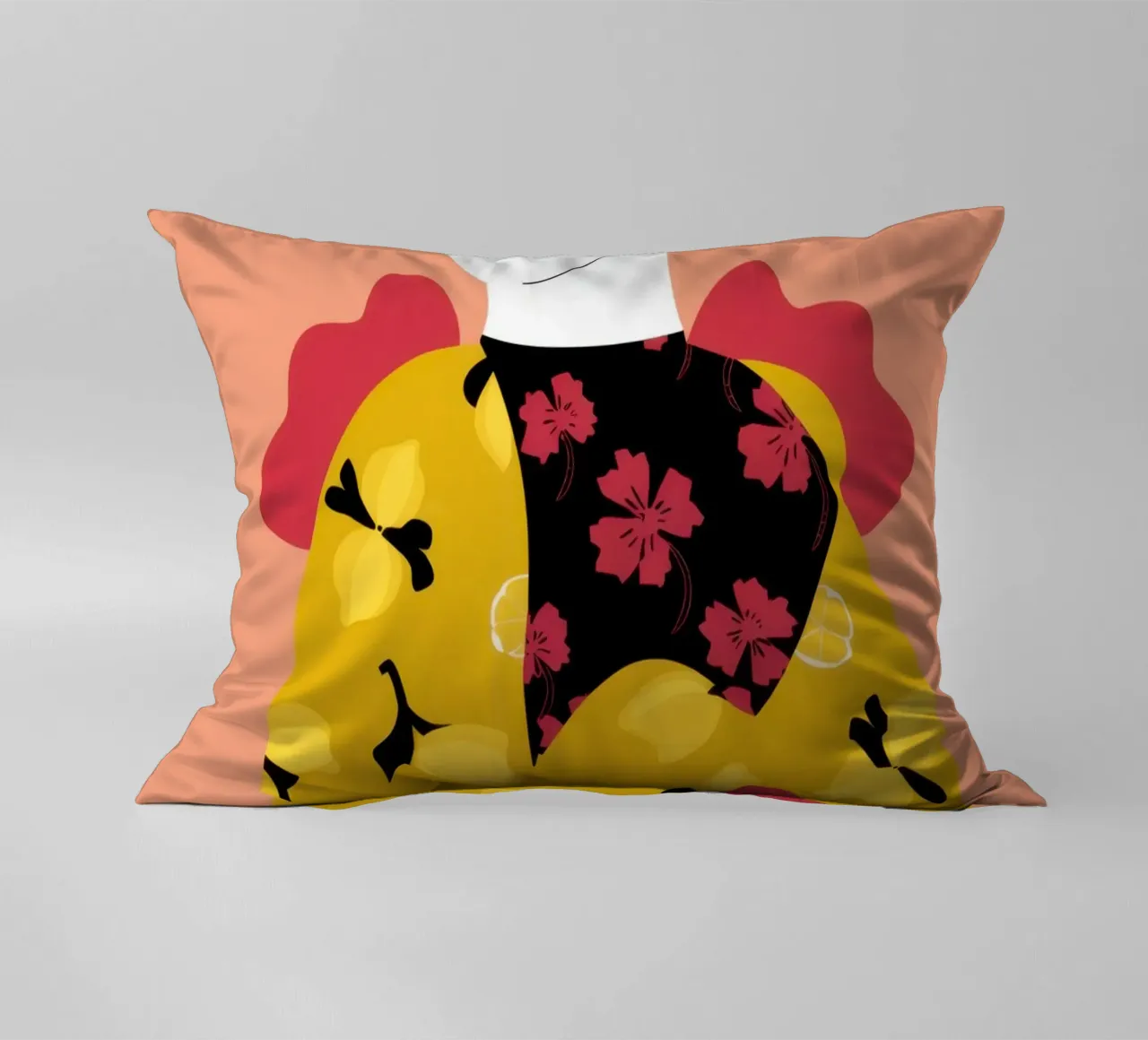 Béret dans un manteau jaune coussin de Flock Reverie