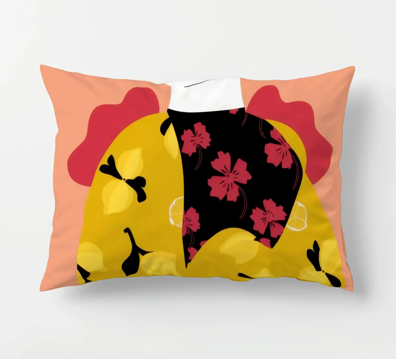 Béret dans un manteau jaune coussin de Flock Reverie