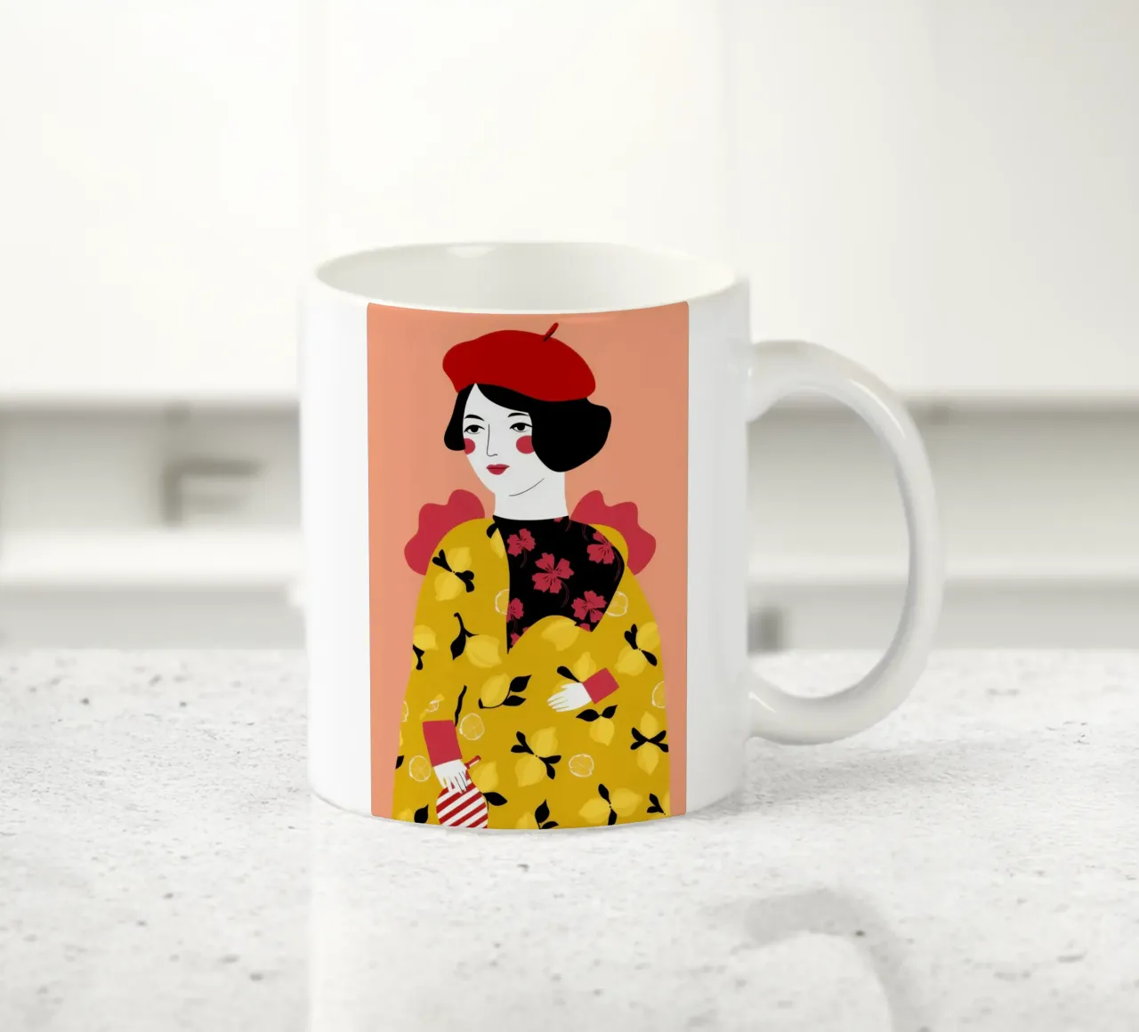 Berretto con cappotto giallo tazza in ceramica da Flock Reverie
