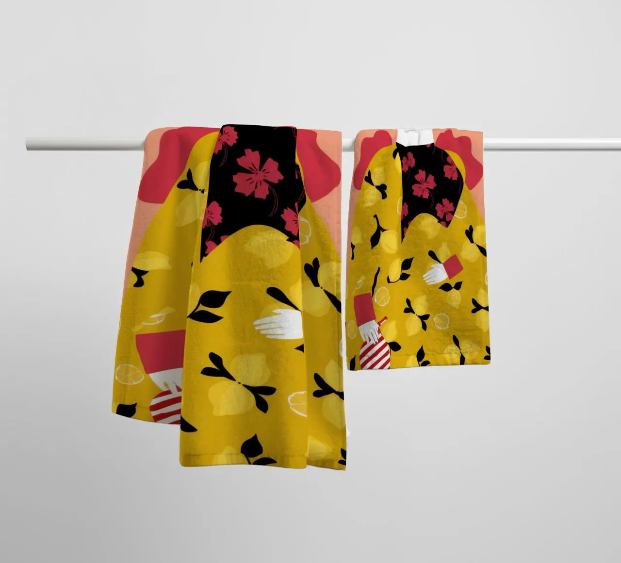 Béret dans un manteau jaune serviette de bain de Flock Reverie