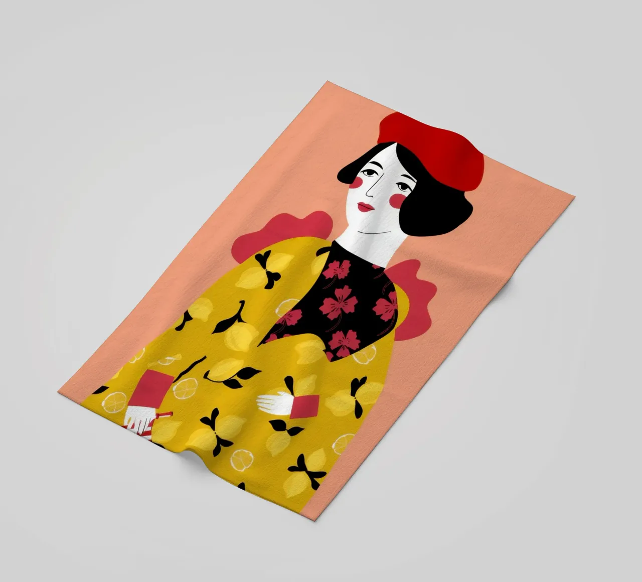 Berretto con cappotto giallo telo mare da Flock Reverie