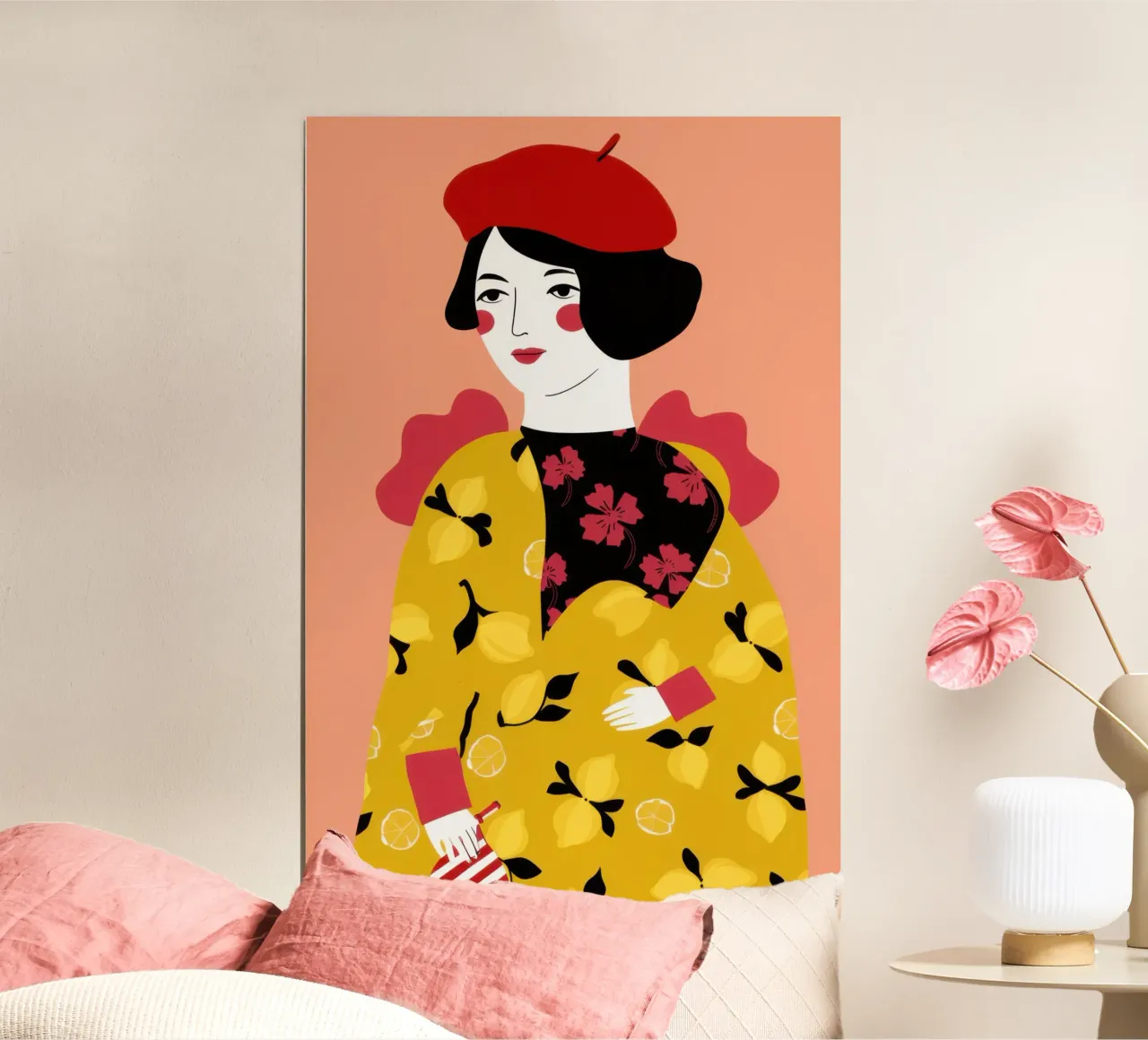 Béret dans un manteau jaune hahnemühle de Flock Reverie