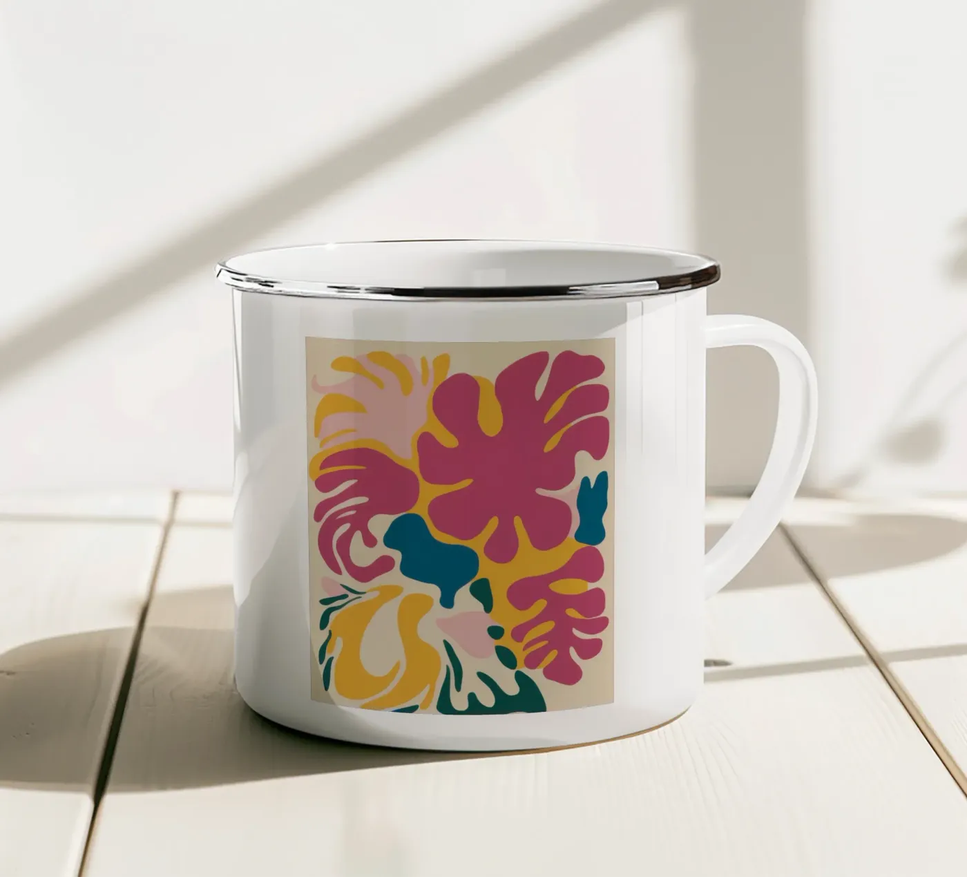 Chromatic Fluid Forms enamel mug by Prism Ritual