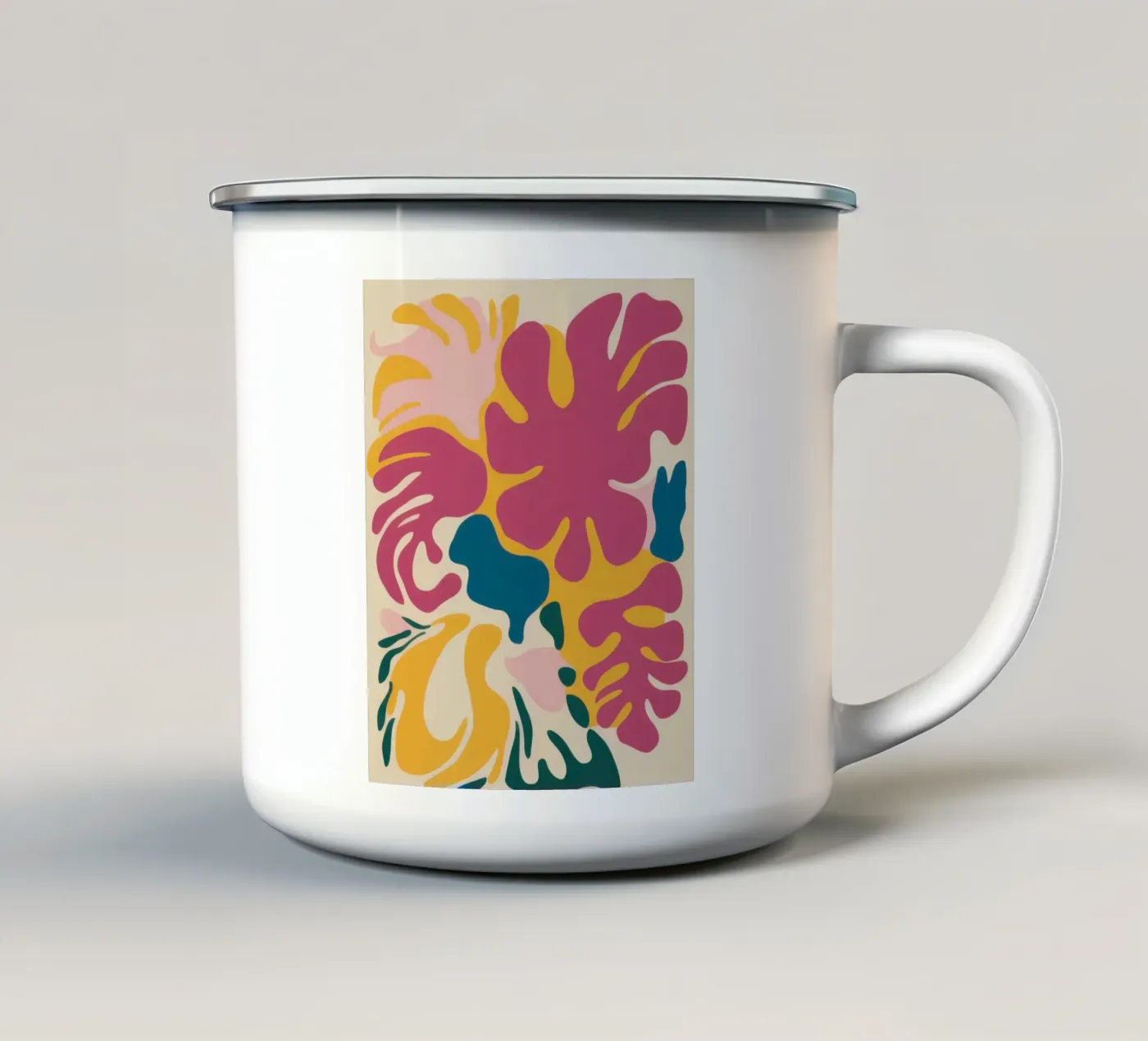 Chromatic Fluid Forms enamel mug by Prism Ritual