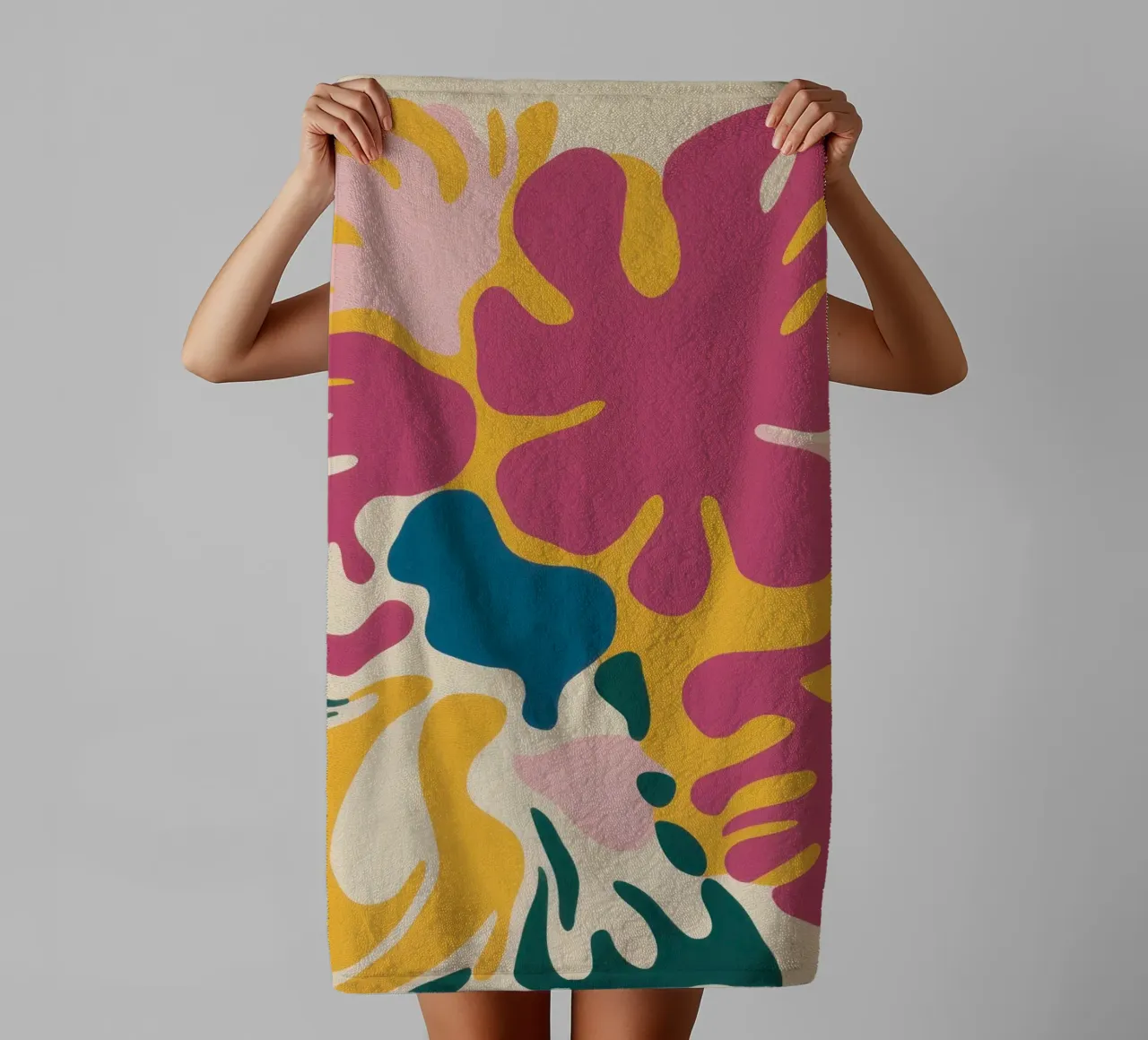 Chromatische vloeistofvormen badhanddoek van Prism Ritual