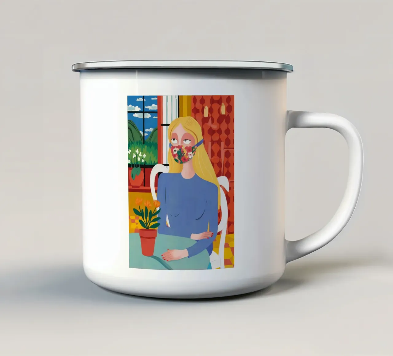 Pausa caffè pandemica tazza in smalto da Dream Gesso